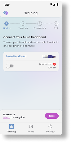 BrainGoMo app — Connect EEG Device